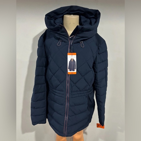 Tommy Hilfiger Coat Size small women hooded Puffer new With Tags Blue parka - Picture 4 of 4